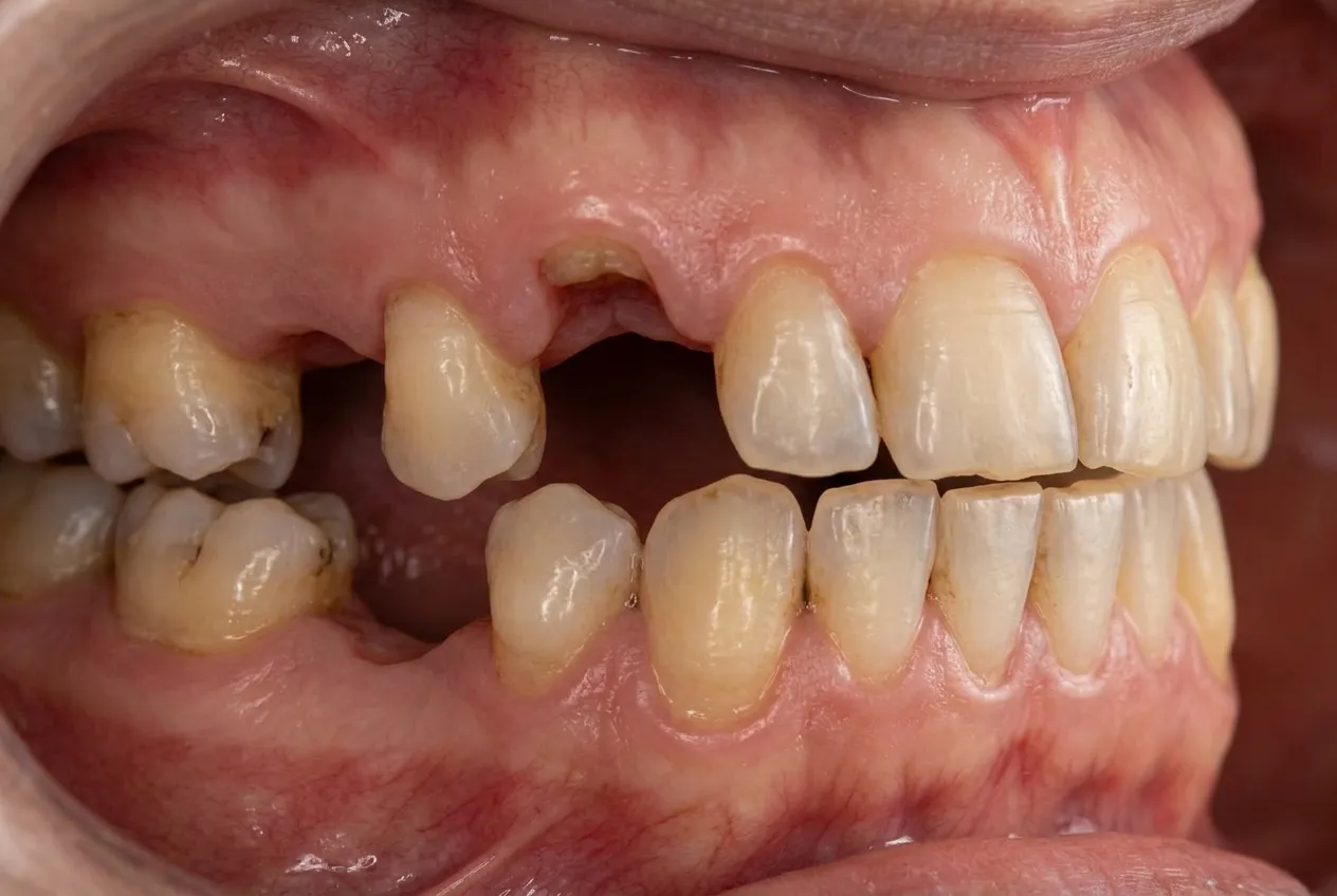 Multiple missing teeth before dental implant bridge Oakville