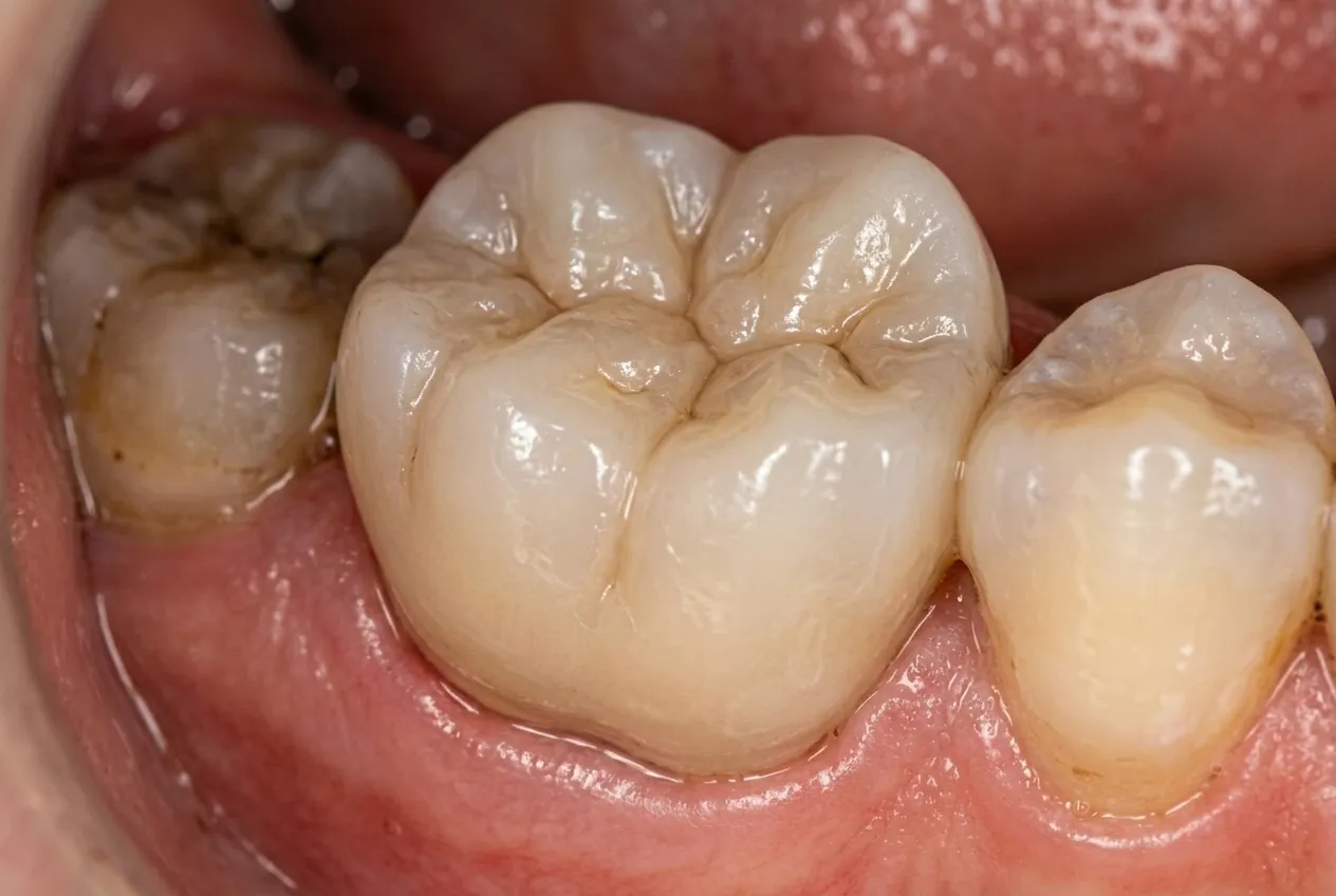 Restored CAD/CAM ceramic dental crown after treatment Oakville